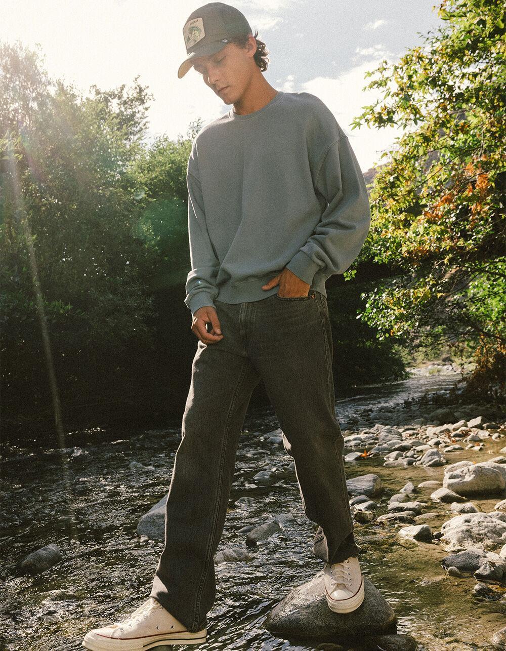 LEVI'S 555™ Relaxed Straight Mens Jeans - Cheers To That - WASHED BLACK Product Image