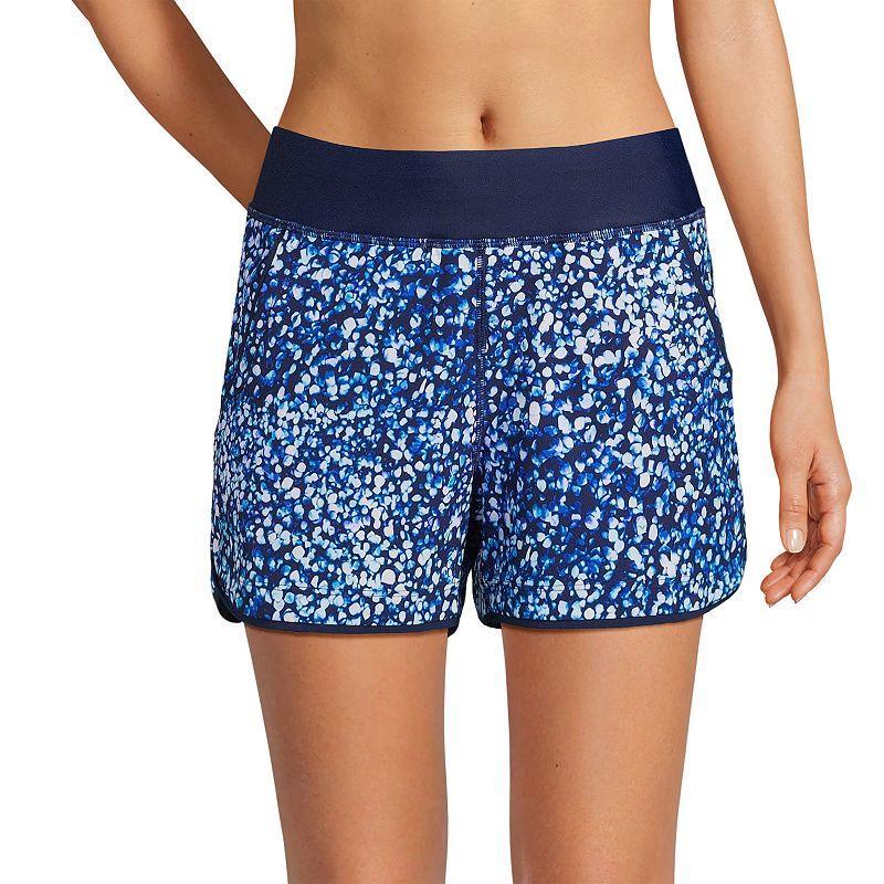 Women's Lands' End 3" Quick Dry Swim Shorts With Panty, Size: 4, Electric Blue Swirl Product Image