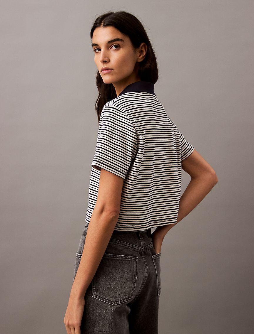 Cotton Contour Rib Polo Tee Product Image