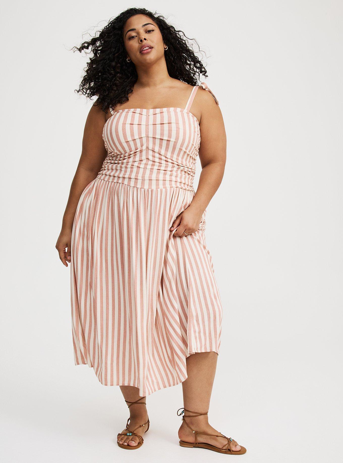 Shirred Tea Length Dress Product Image