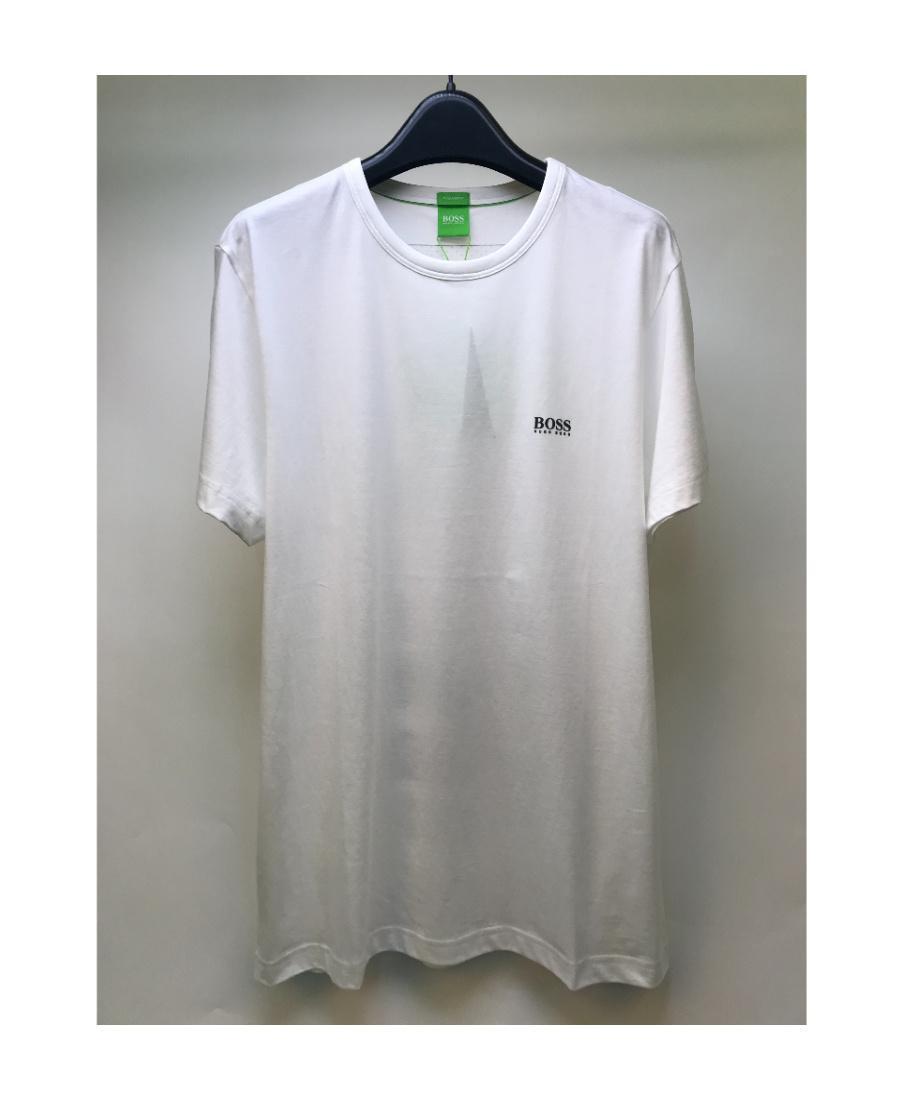 HUGO BOSS Logo Round-necked T-shirt In Gray Product Image