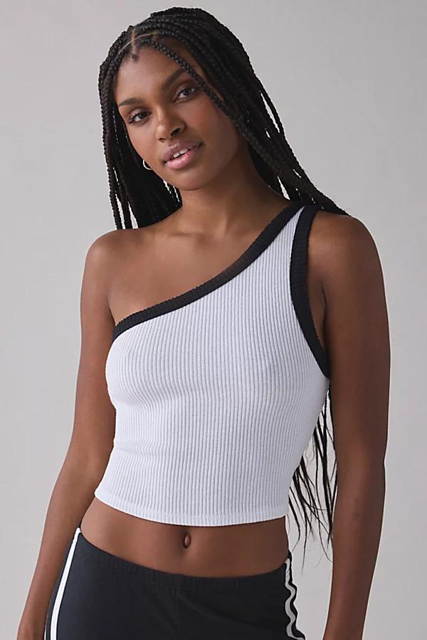 Urban Outfitters UO Penny Ribbed Knit One-Shoulder Crop Top Womens at Urban Outfitters Product Image