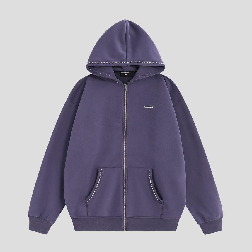 Lettering Zip-Up Hoodie Product Image
