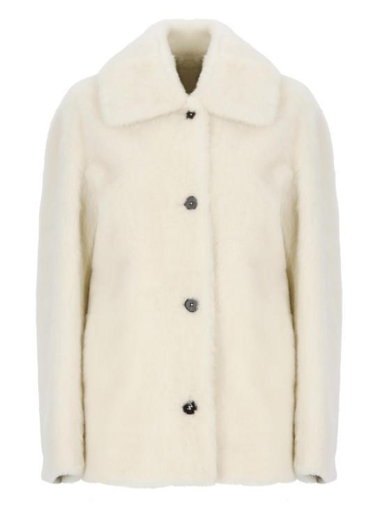 JIL SANDER Coats Ivory In Beige Product Image