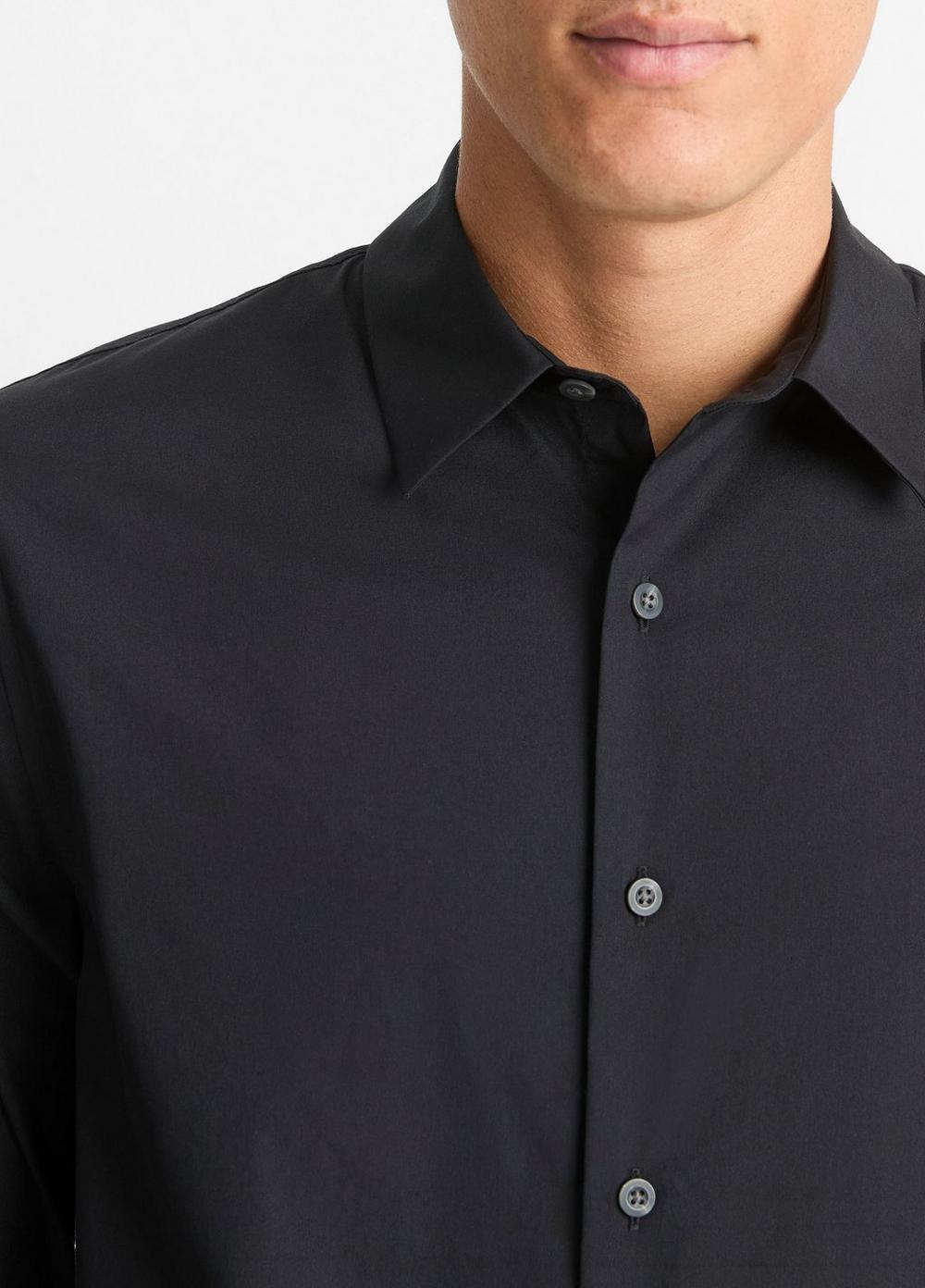 Mens Stretch-cotton Poplin Shirt, Black, Size XXL Vince Product Image