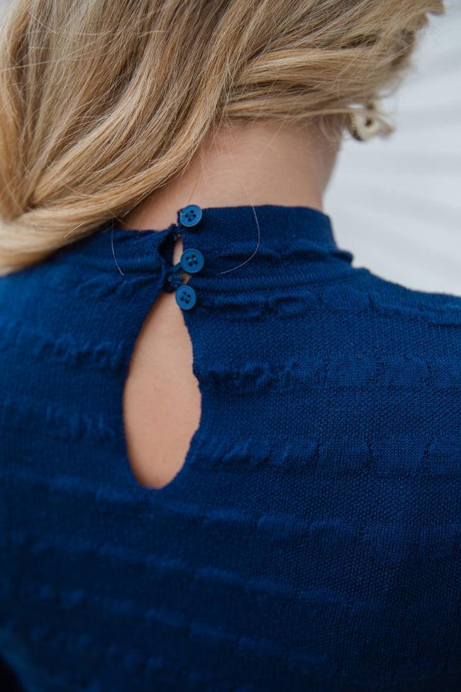 So Stylish Navy Textured Column Midi Dress FINAL SALE Product Image