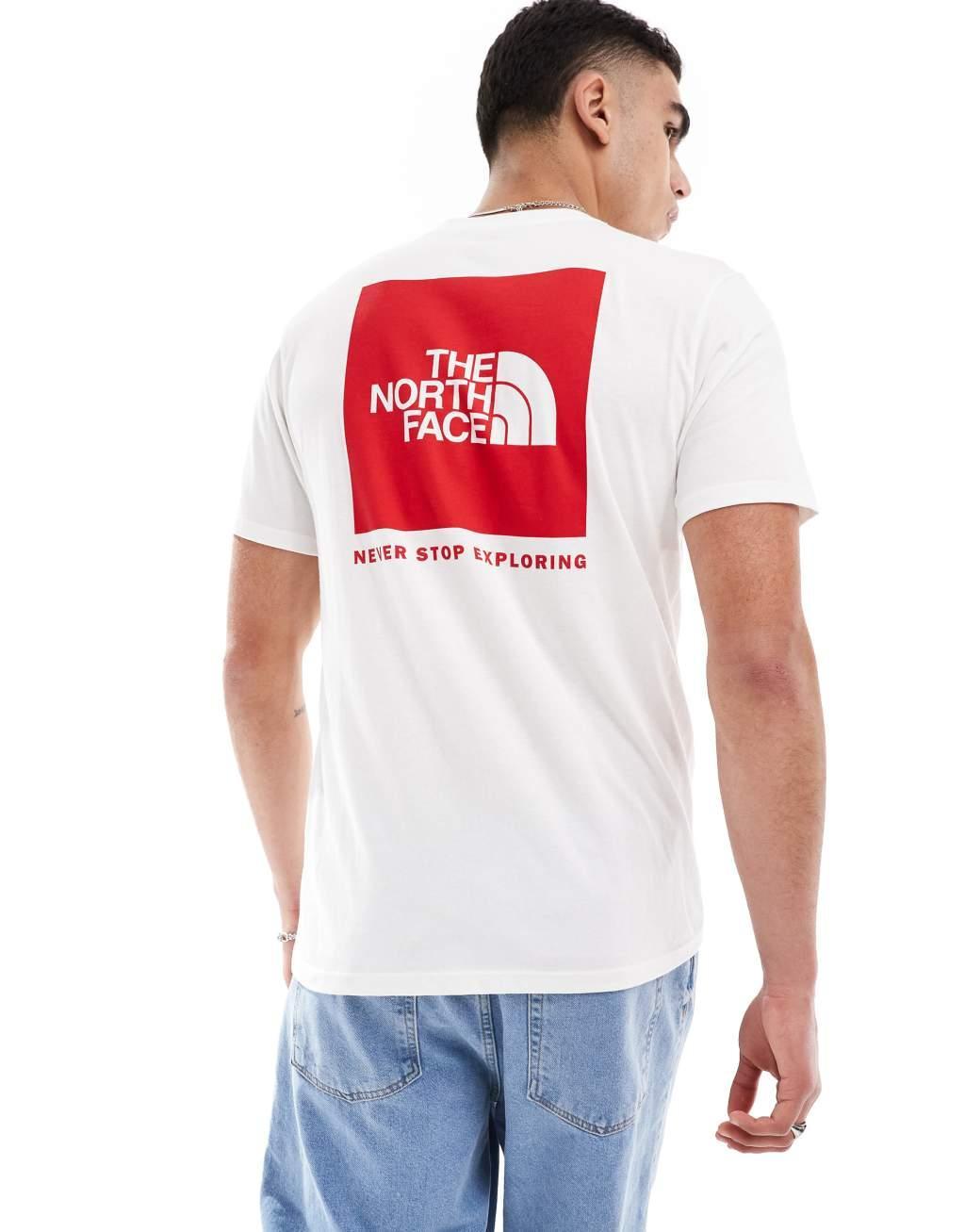 The North Face Box NSE T-shirt with back graphic in white and red Product Image
