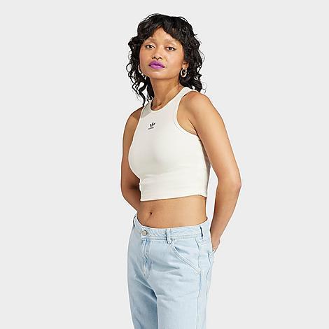 adidas Originals Womens Rib Tank Top - White/Black Product Image