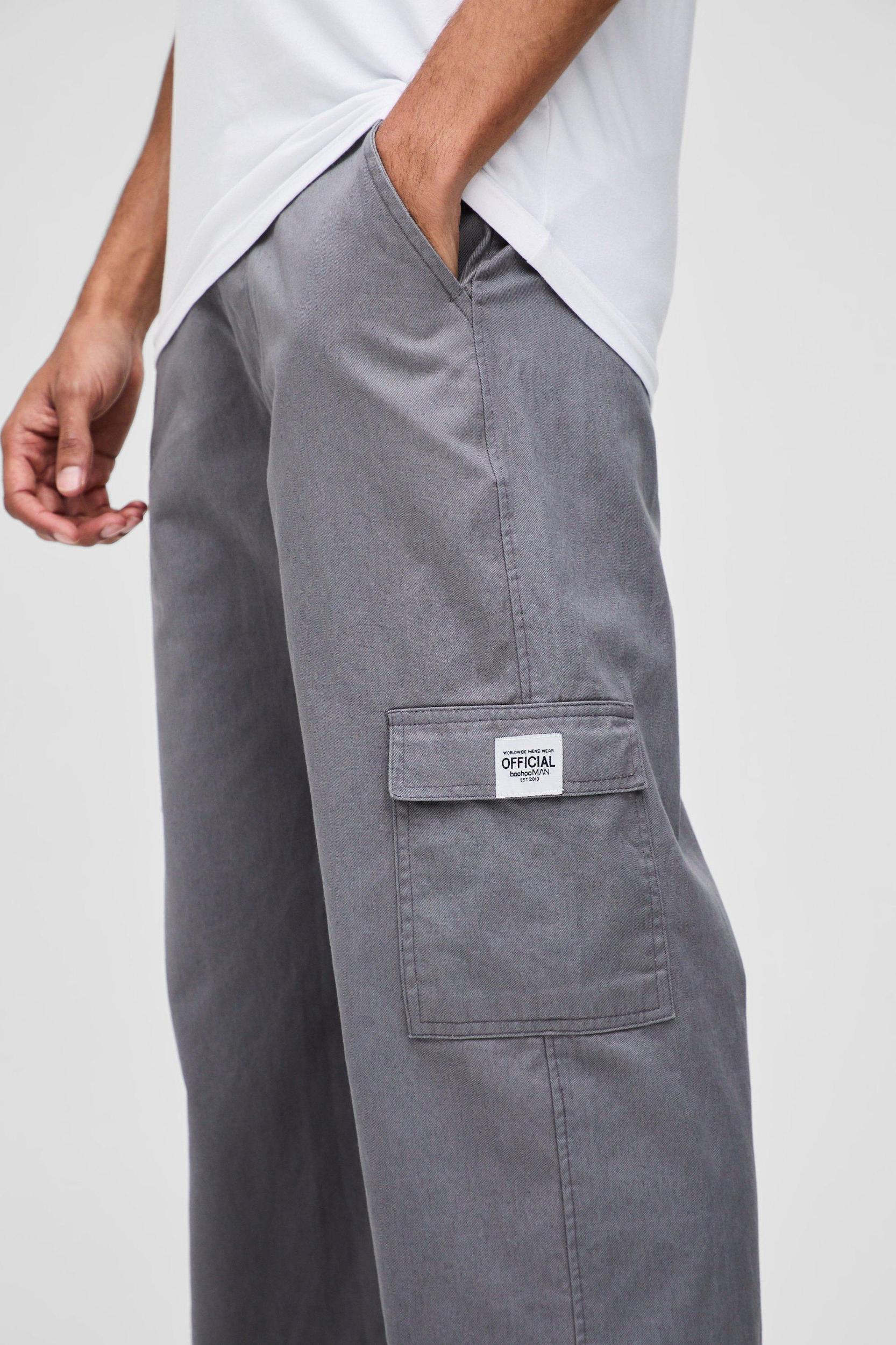 Relaxed Fit Fixed Waist Woven Tab Cargo Pants | boohooMAN USA Product Image
