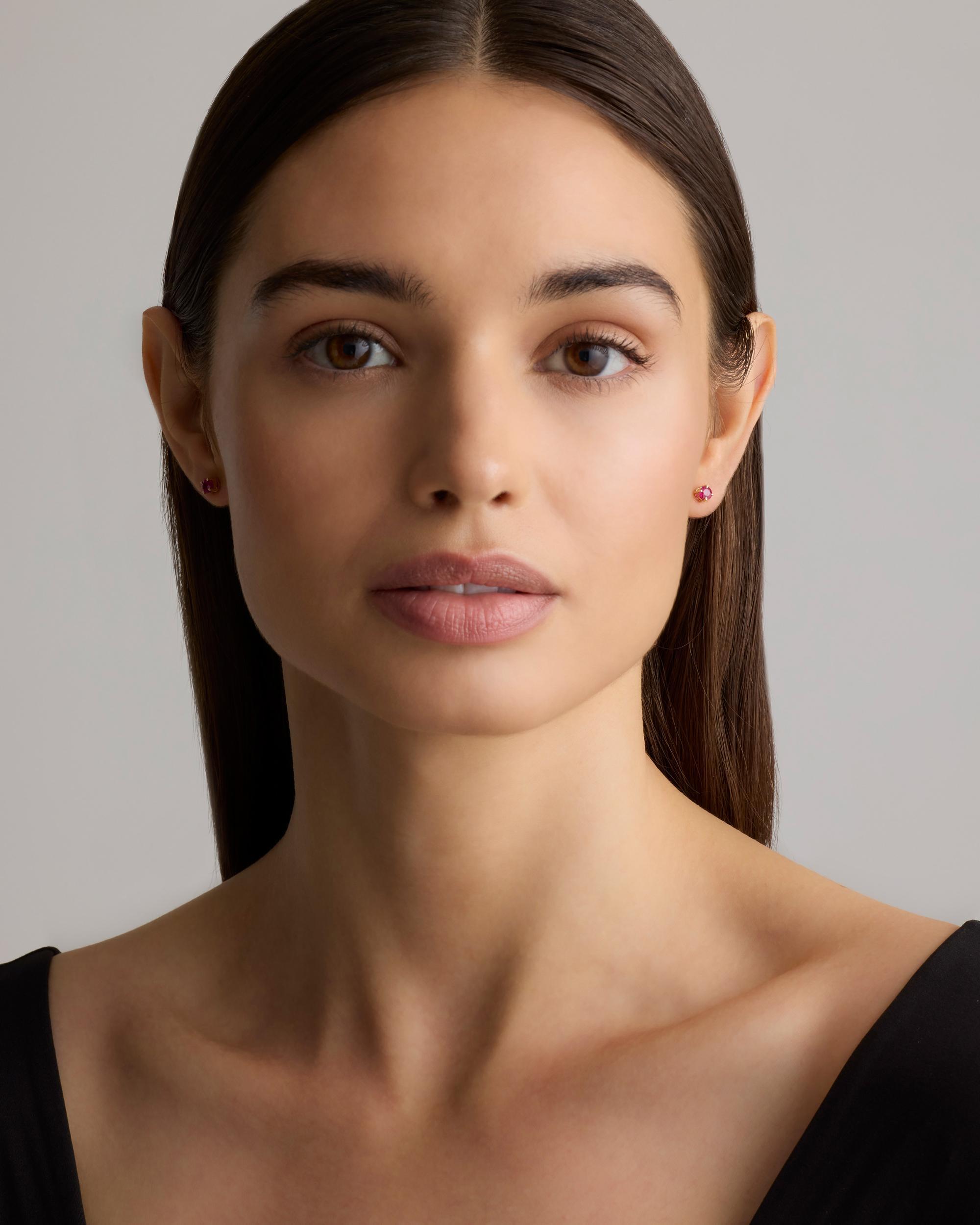 Monstera Leaf Double Huggie Hoop Earrings Product Image