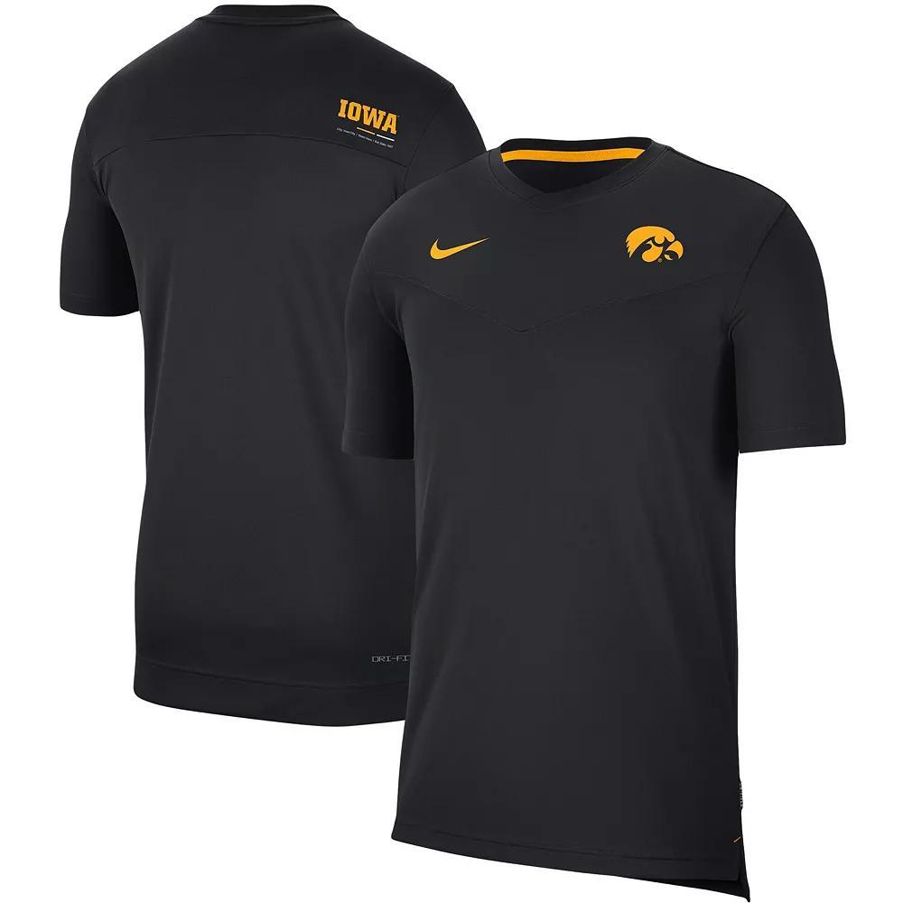 Men's Nike Black Iowa Hawkeyes 2022 Coaches UV Performance T-Shirt, Size: Small Product Image