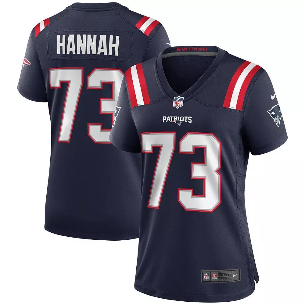 Women's Nike John Hannah Navy New England Patriots Game Retired Player Jersey, Size: Large, Blue Product Image