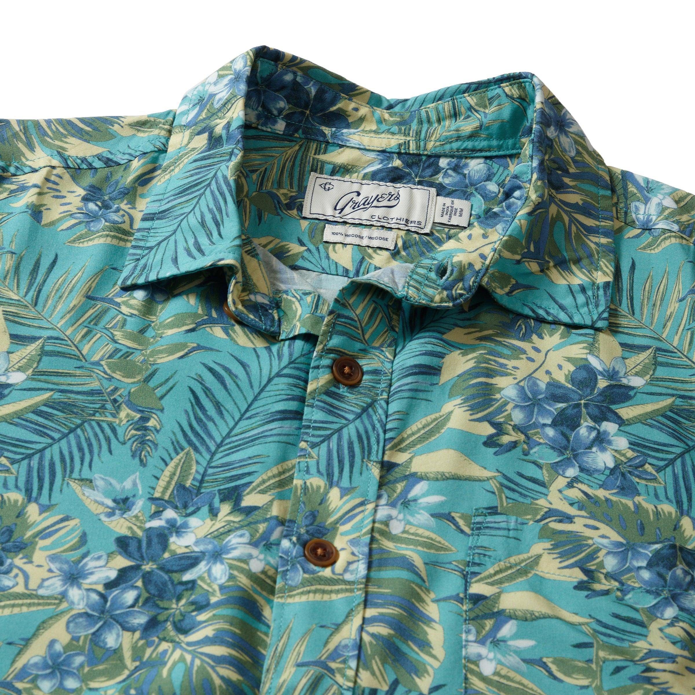 Vintage Hawaiian Shirt - Teal Yellow Product Image