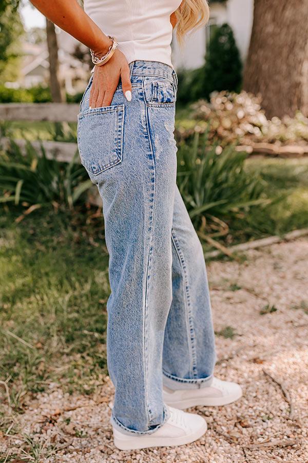 JUST USA Genesis High Waist Straight Leg Jean in Medium Wash Product Image