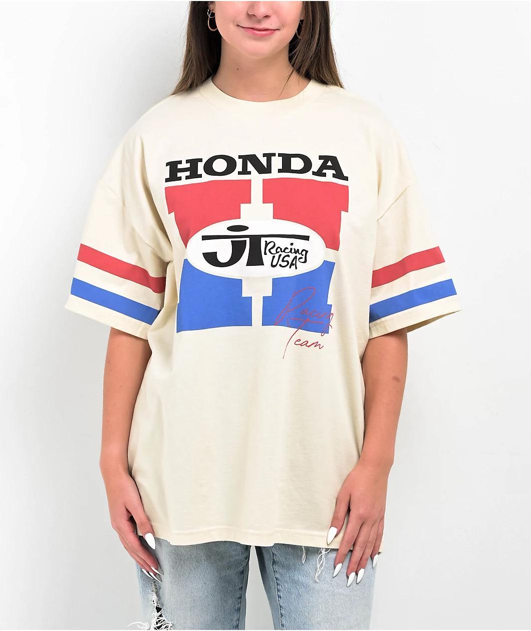 JT Racing x Honda Team Beige T-Shirt Product Image