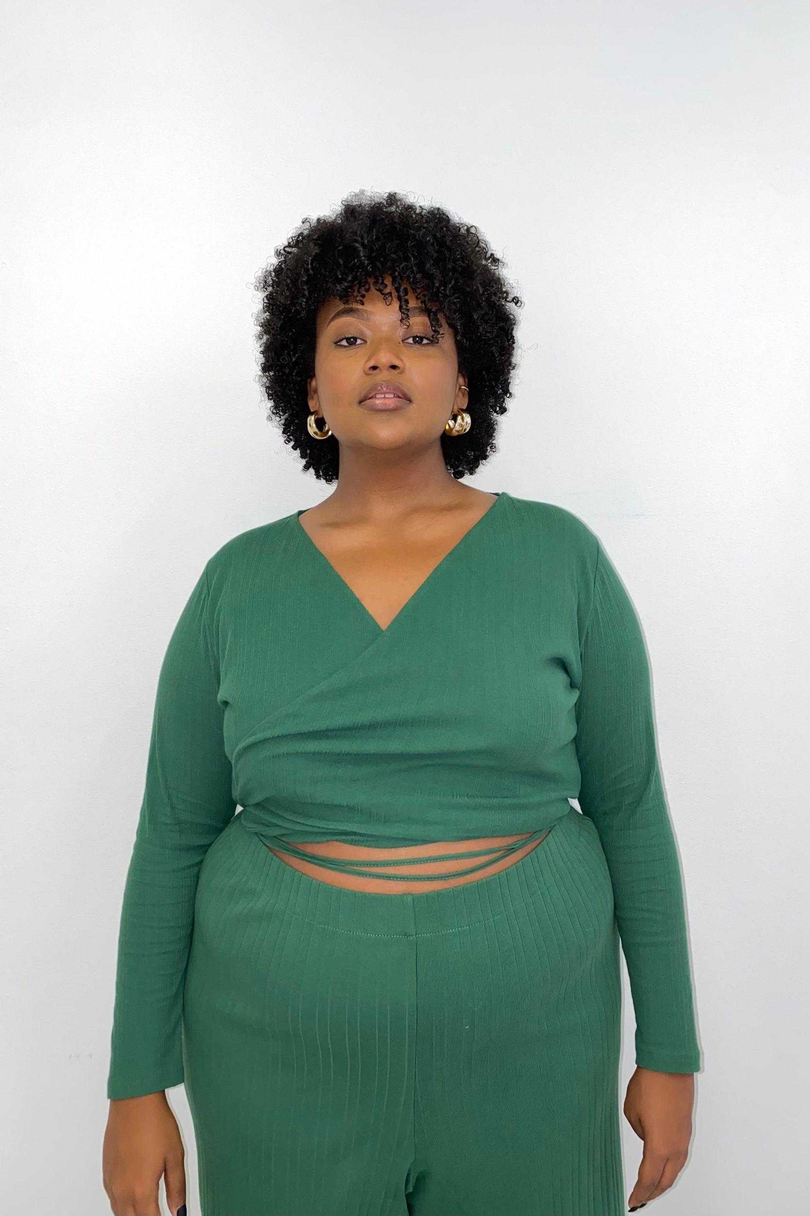 Triangle Wrap Top - Eucalyptus Product Image
