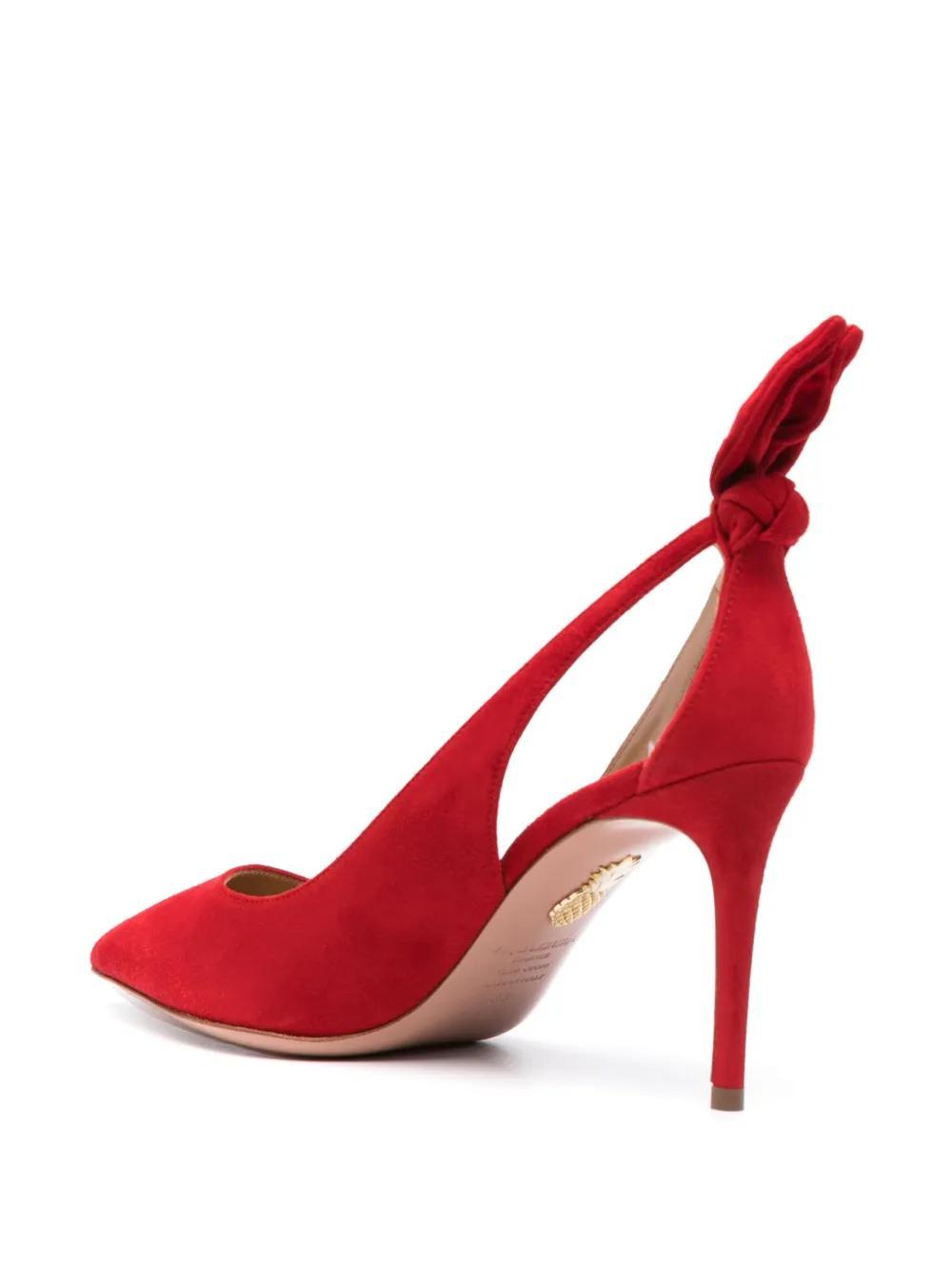 Bow Tie 85mm suede pumps Product Image