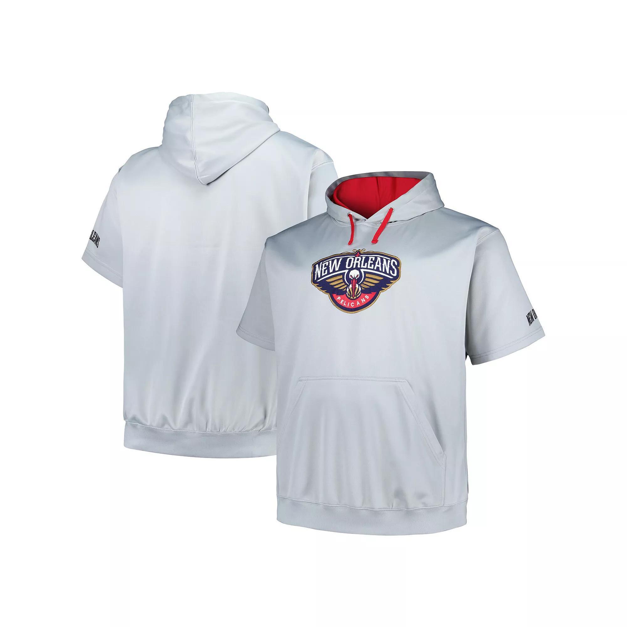 Men's Fanatics Branded Silver New Orleans Pelicans Big & Tall Logo Pullover Hoodie, Size: 2XB Product Image