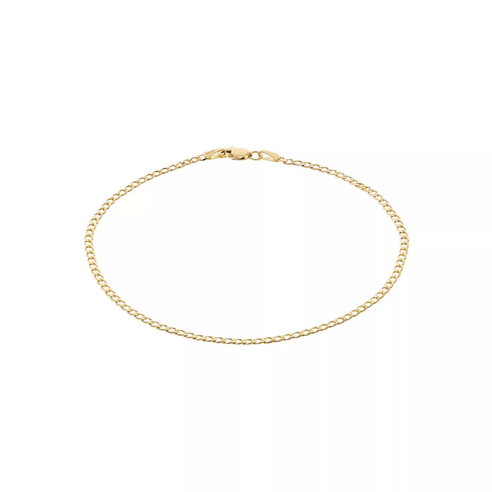 14k Gold Beveled Curb Chain Necklace, Women's, Size: 8" Product Image
