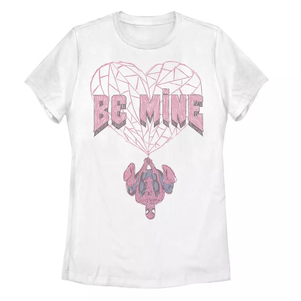 Juniors' Marvel Spider-Man Heart Web Tee, Girl's, Size: Large, White Product Image
