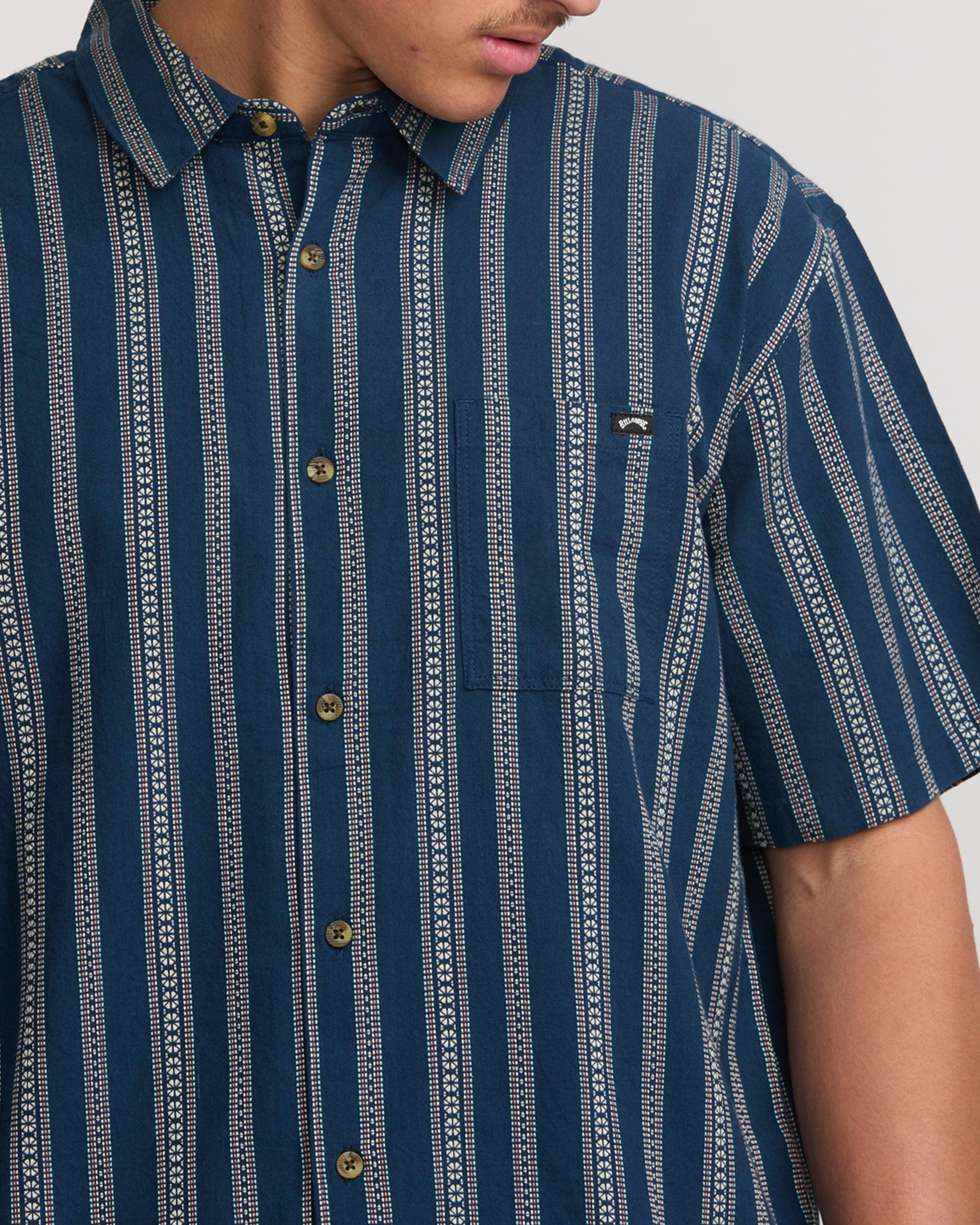 Sundays Jacquard Short Sleeve Shirt - Midnight Male Product Image