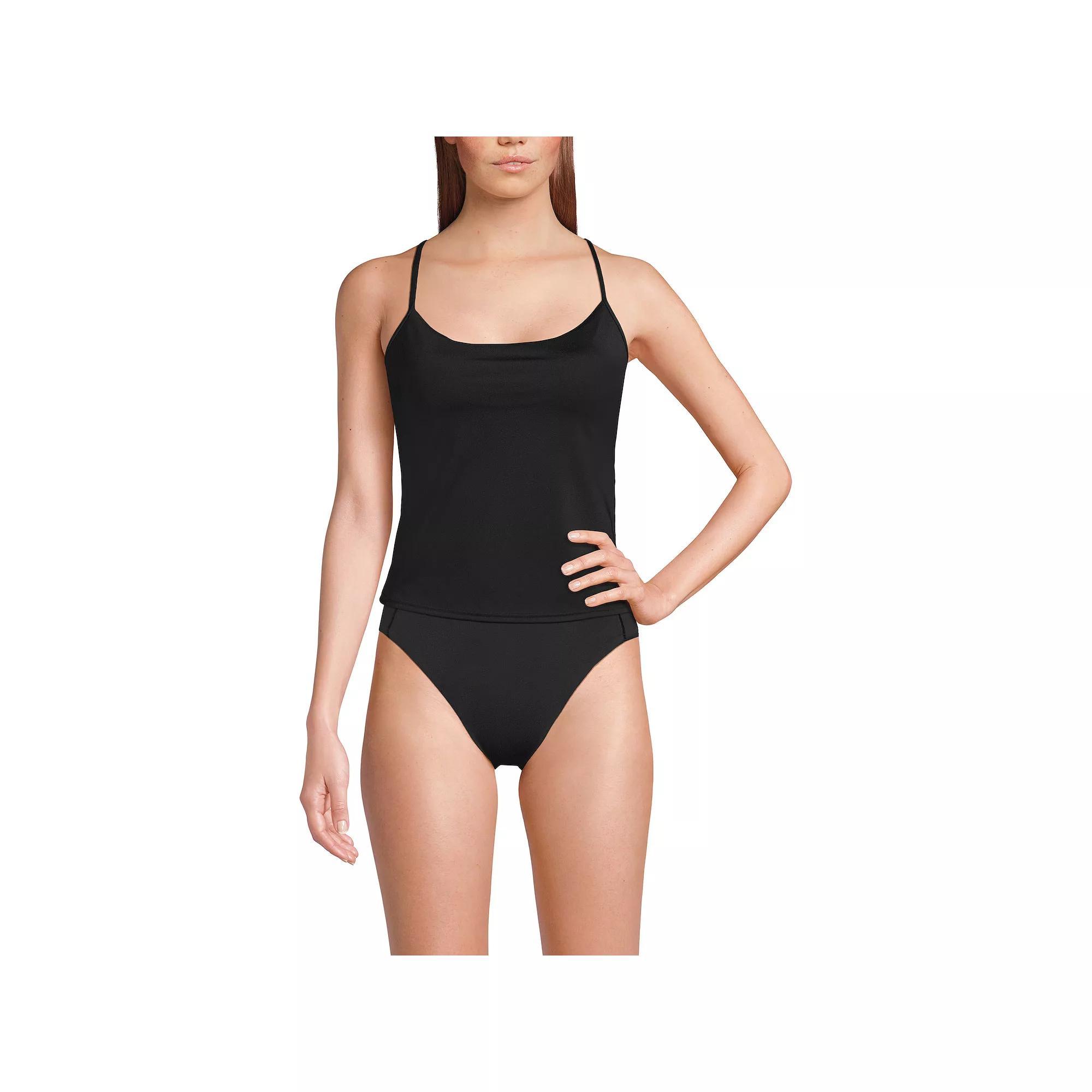 Women's Lands' End Tugless QuickDry Adjustable Strappy Back Swim Top, Size: 12, Bright Blue Blue Product Image