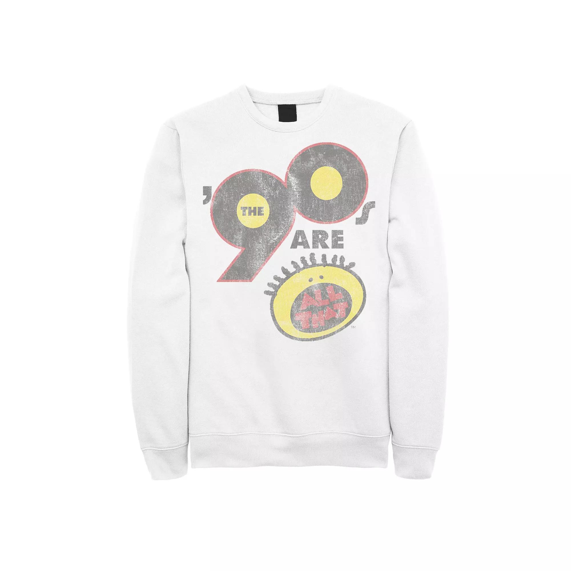 Men's Nickelodeon All That The Nineties Are Vintage Retro Sweatshirt, Size: XL, White Product Image