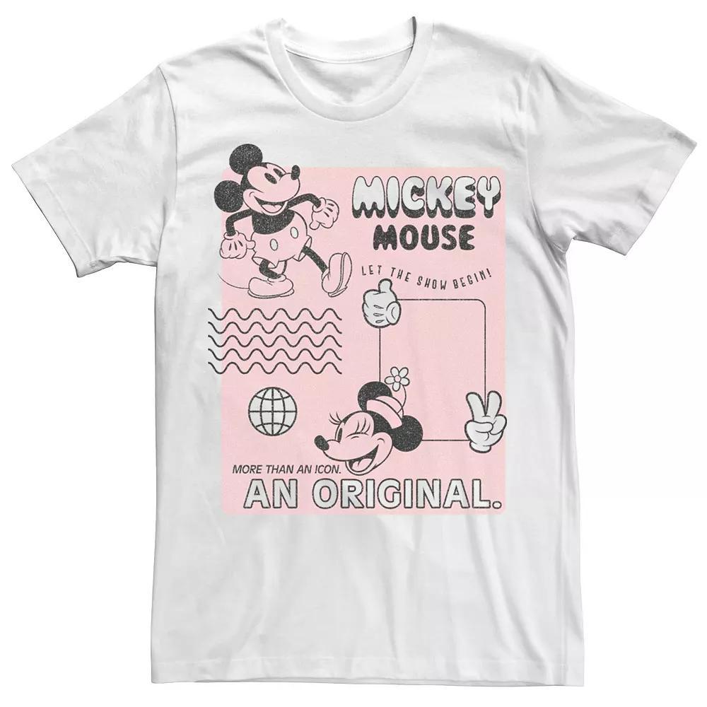 Men's Mickey Classic Orginal Mickey Vintage Poster Tee, Size: XL, White Product Image