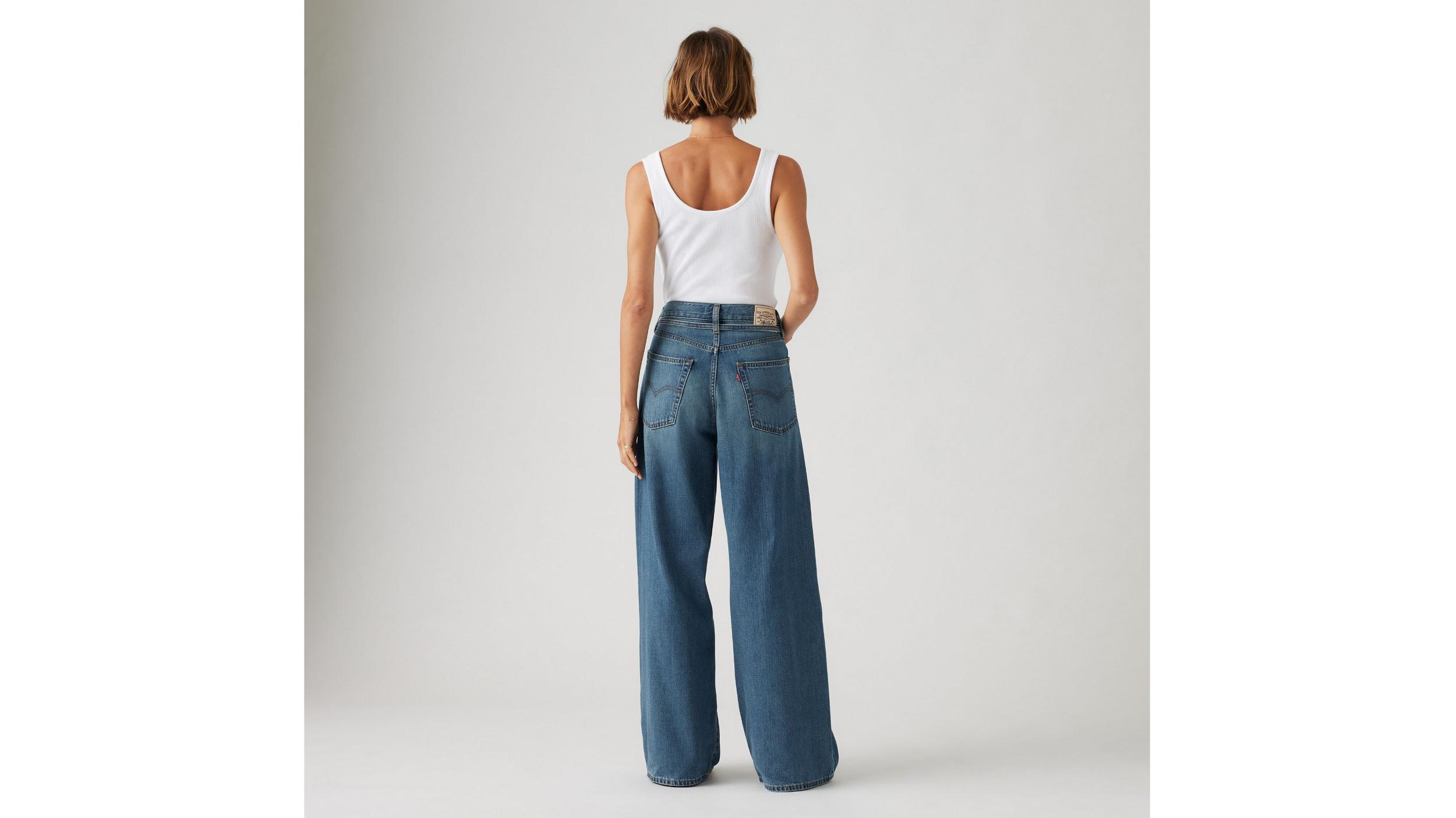 XL Baggy Straight Linen+ Denim Women's Jeans Product Image