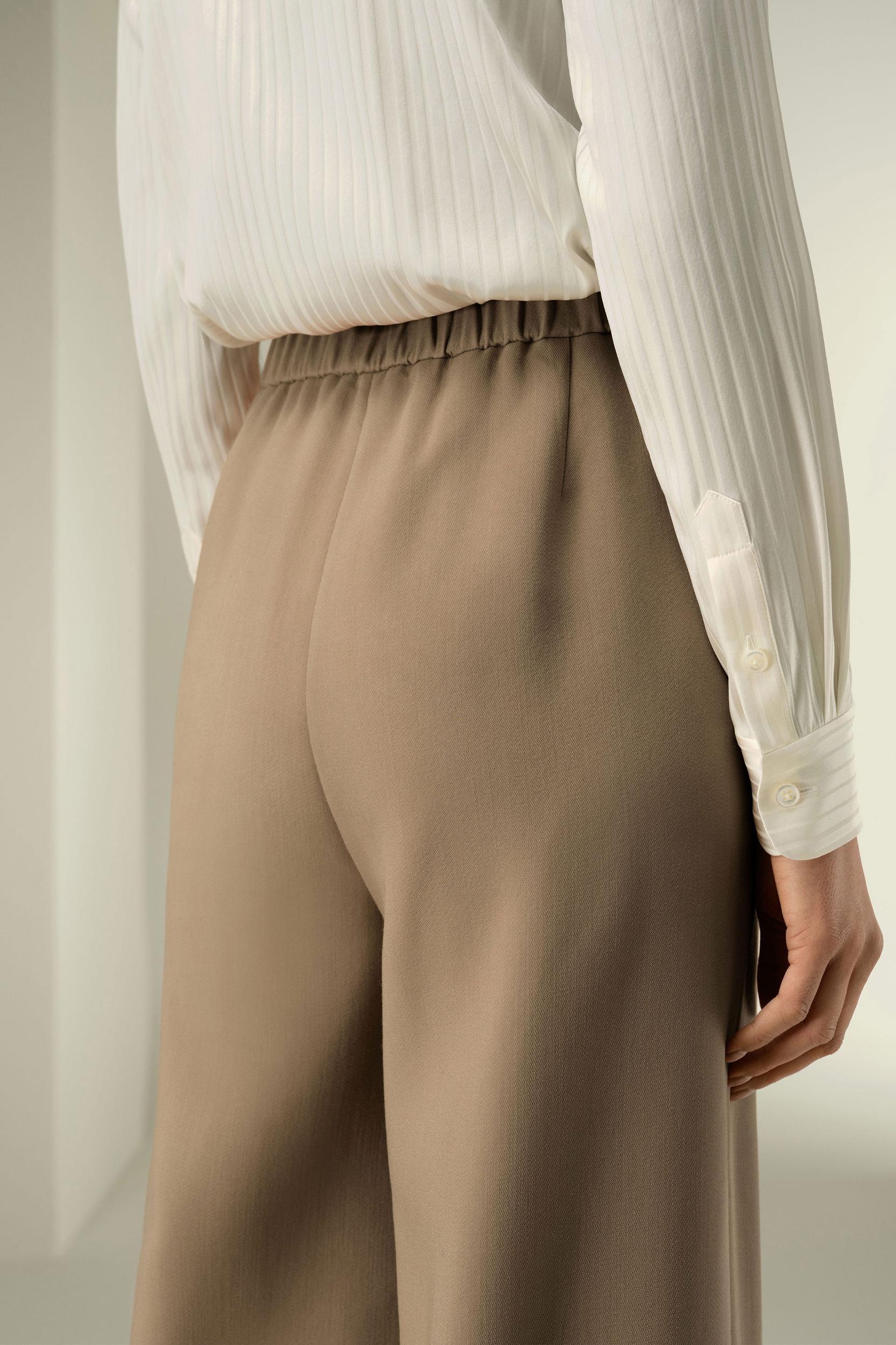 Silk-Wool Pleated Wide-Leg Trousers Product Image