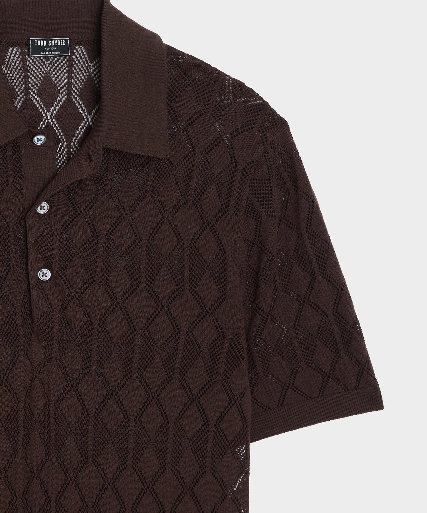 Silk-Cotton Diamond Sweater Polo Product Image