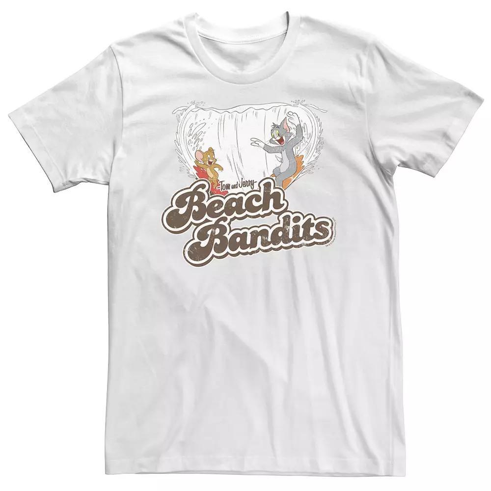 Big & Tall Tom & Jerry Beach Bandits Tee, Men's, Size: 3XL, White Product Image