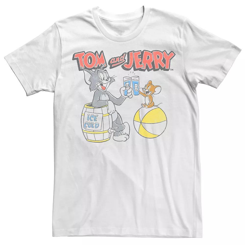 Men's Tom And Jerry Cheers Tee, Size: Large, White Product Image