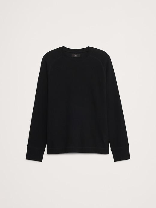 Waffle-Knit Crew-Neck T-Shirt Product Image