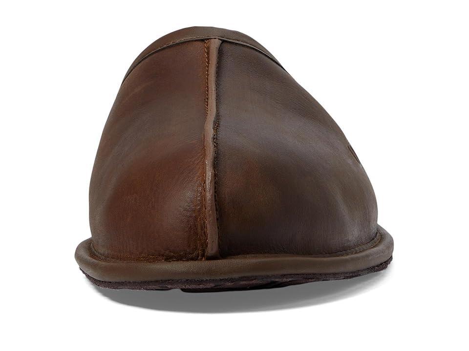 Mens Scuff Leather Mule Slippers w/ Wool Lining Product Image