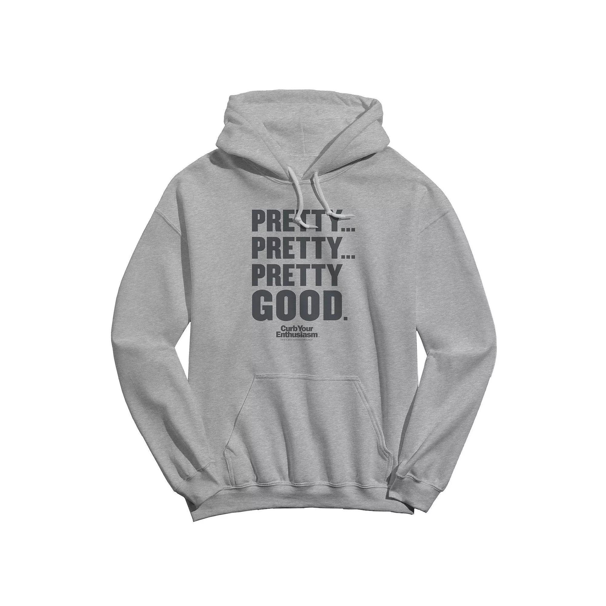 Men's Pretty Pretty Pretty Good Gray Curb Your Enthusiasm Graphic Fleece Hoodie, Size: Small, Sport Gray Product Image