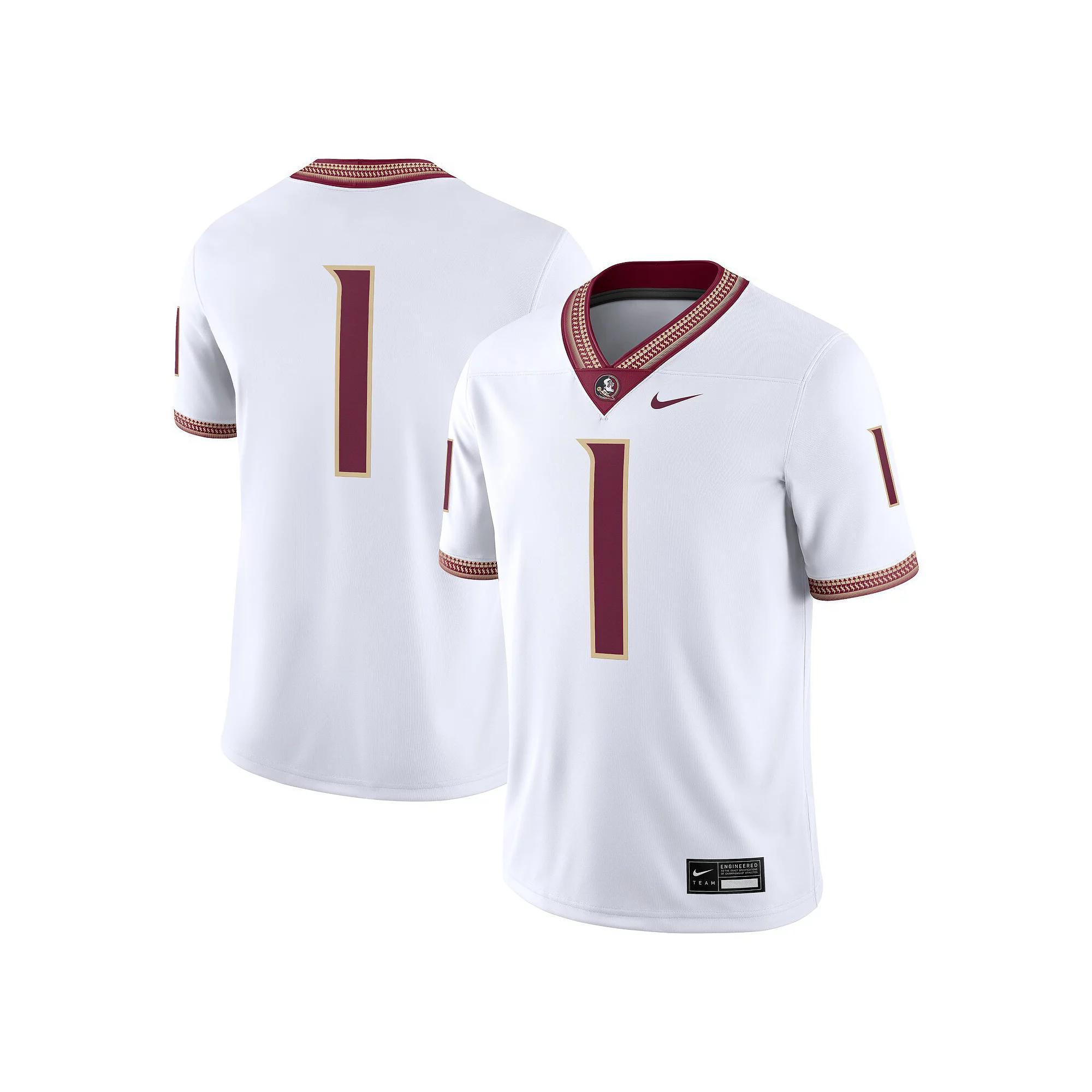 Men's Nike #1 White Florida State Seminoles Game Jersey, Size: XL Product Image