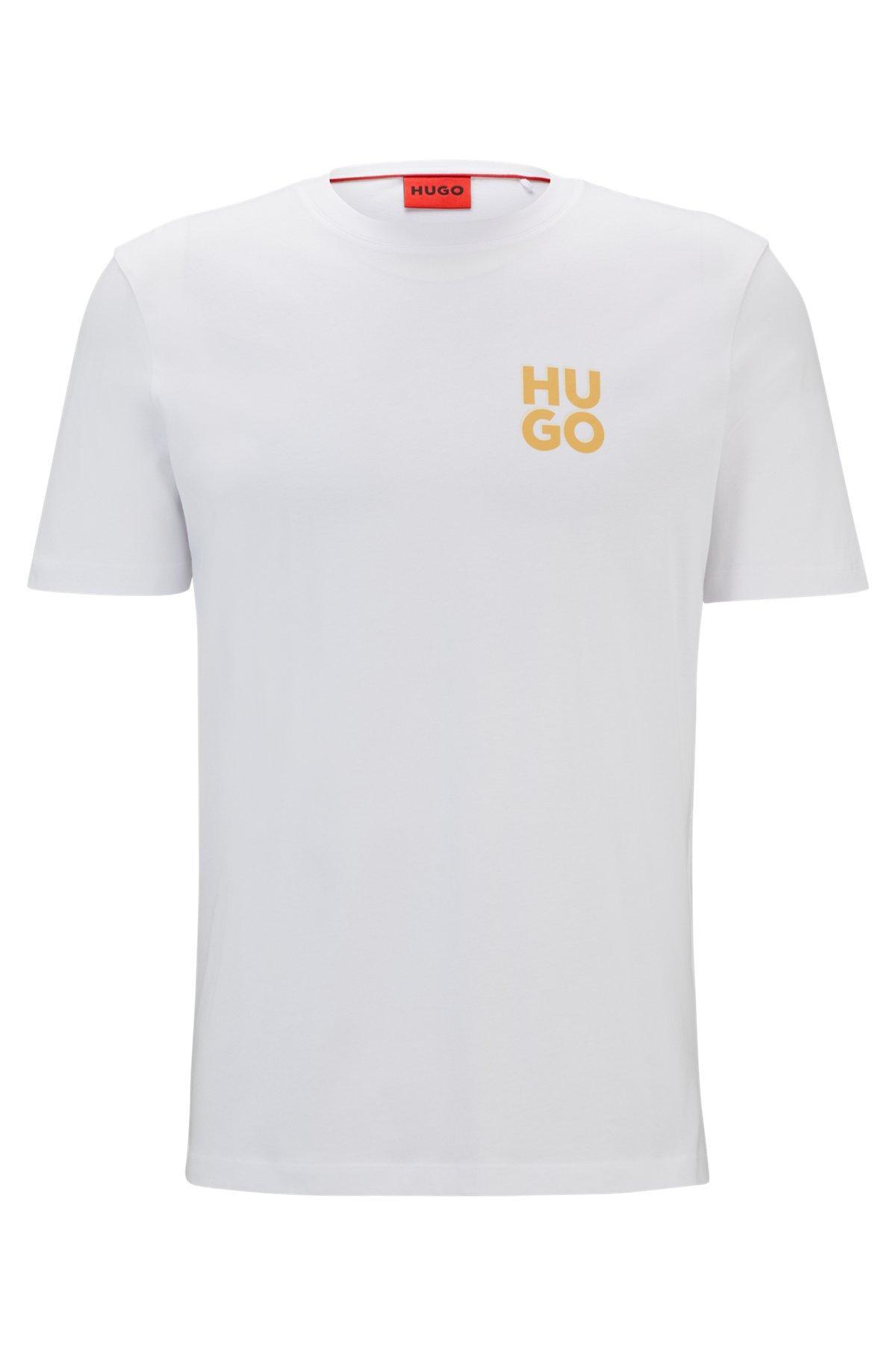 Cotton-jersey T-shirt with stacked logo print Product Image