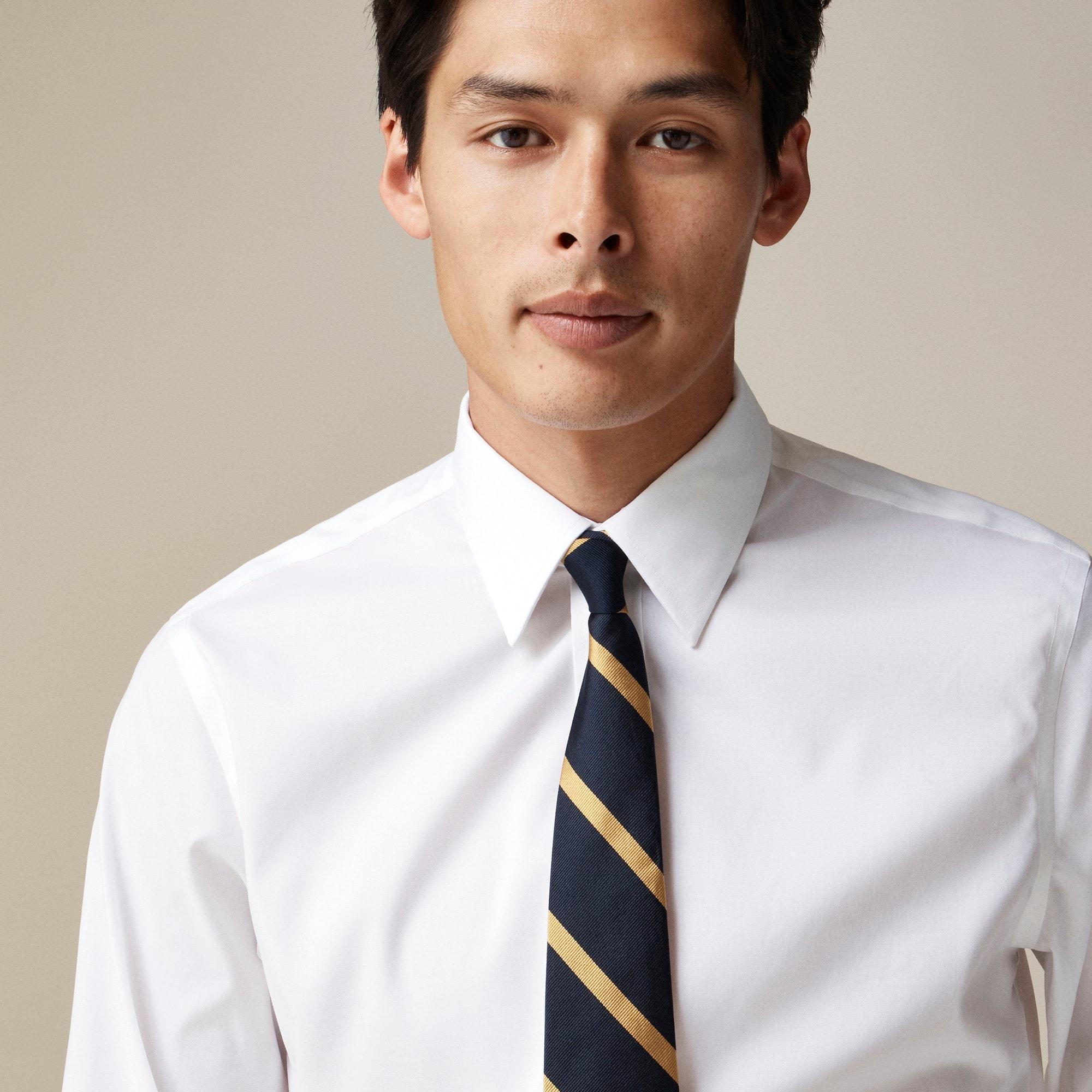 Slim-fit Bowery wrinkle-free stretch cotton shirt with spread collar Product Image