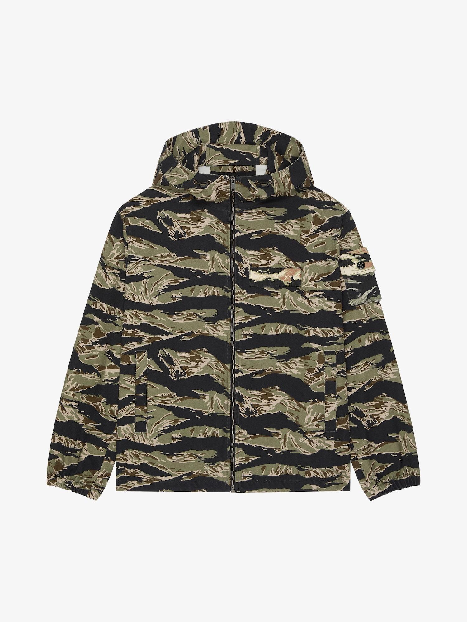 Windbreaker in cotton with camo print Product Image