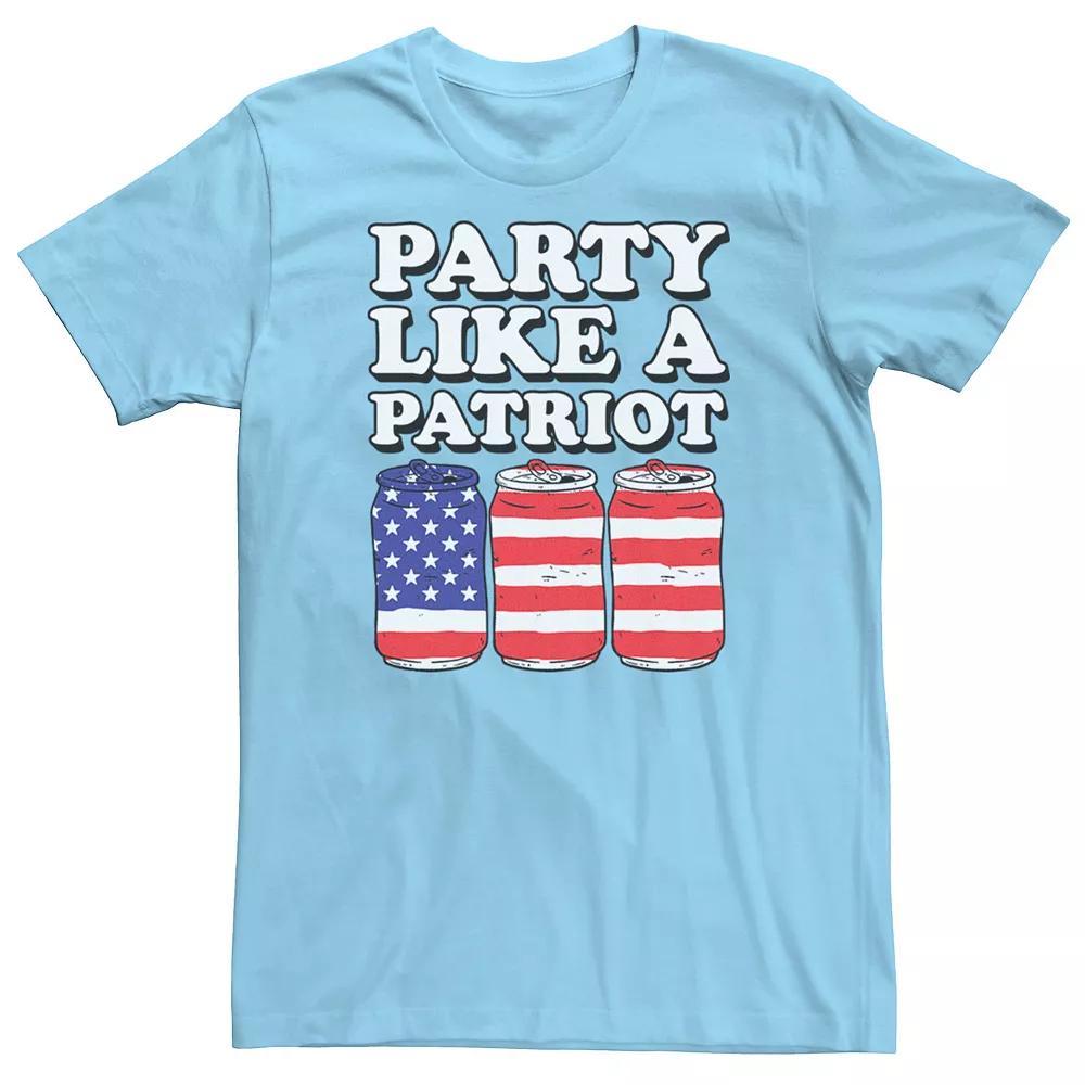 Men's Party Like A Patriot Graphic Tee, Size: XXL, Light Blue Product Image