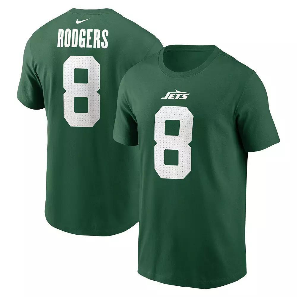 Men's Nike Garrett Wilson Green New York Jets Name & Number T-Shirt, Size: Large Product Image