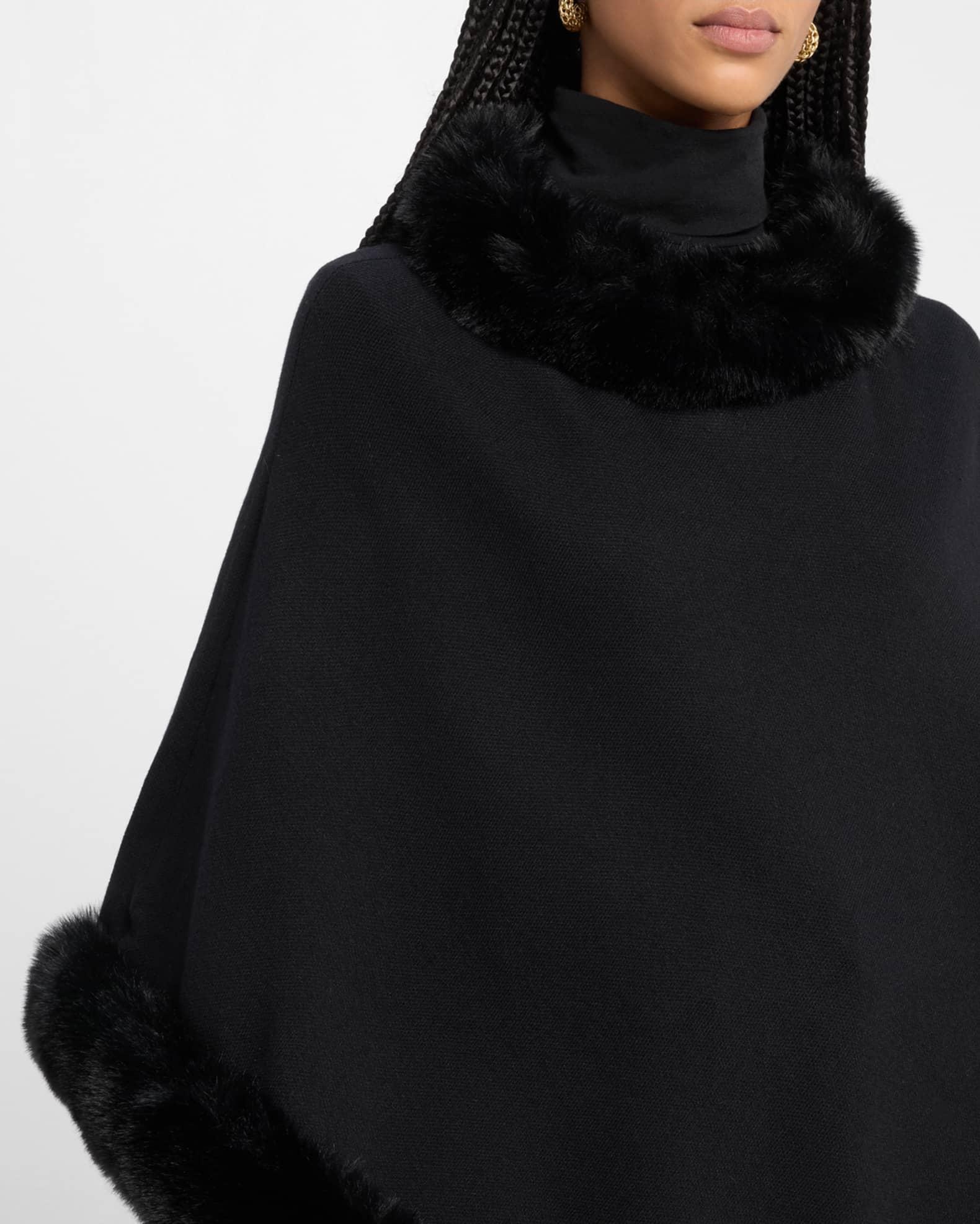 The Penny Poncho W/ Faux Fur Trim Product Image