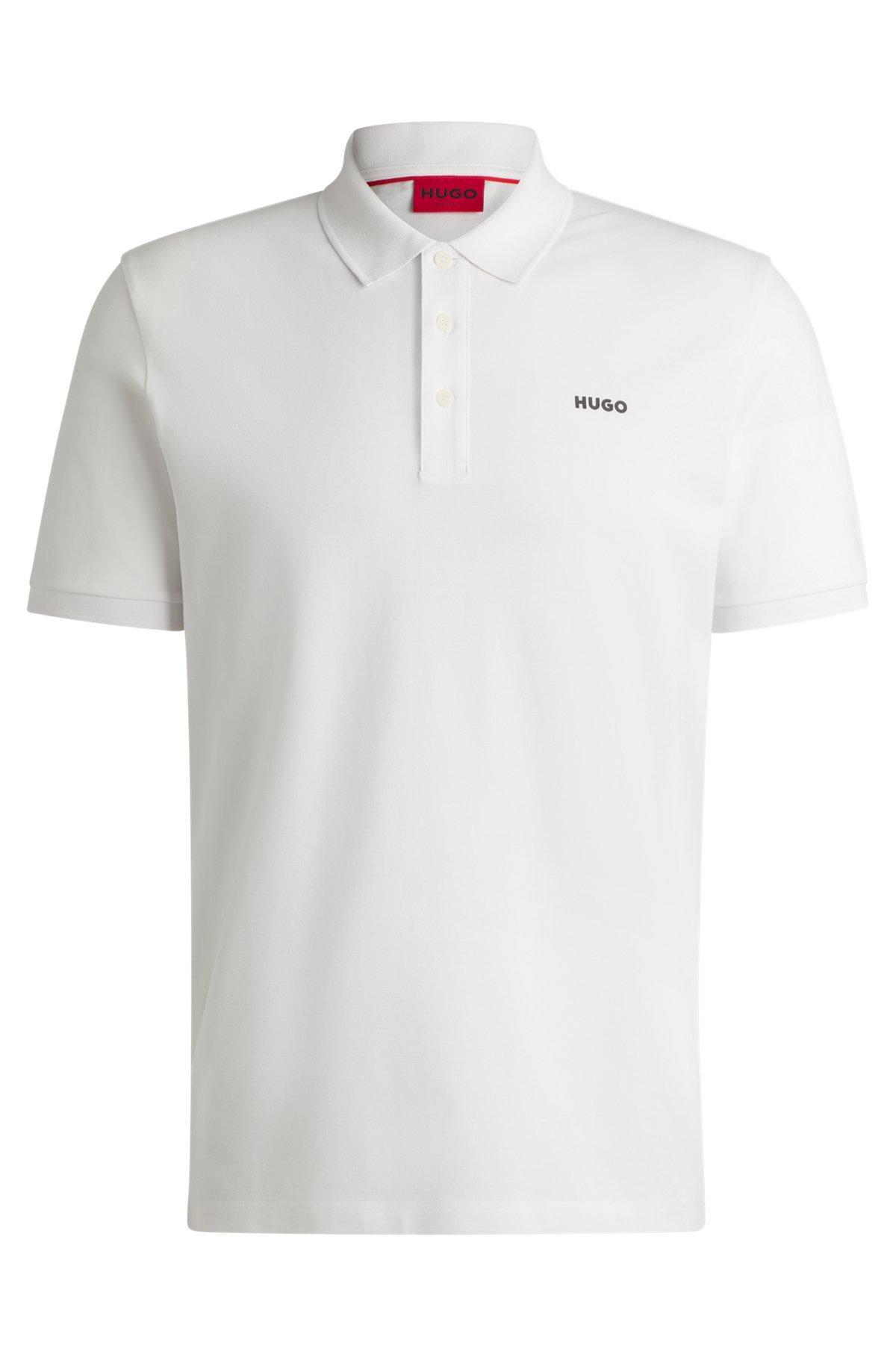 Cotton-piqué polo shirt with all-over print Product Image