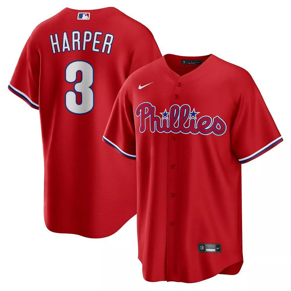 Men's Nike Bryce Harper Red Philadelphia Phillies Alternate Replica Player Name Jersey, Size: 2XL Product Image