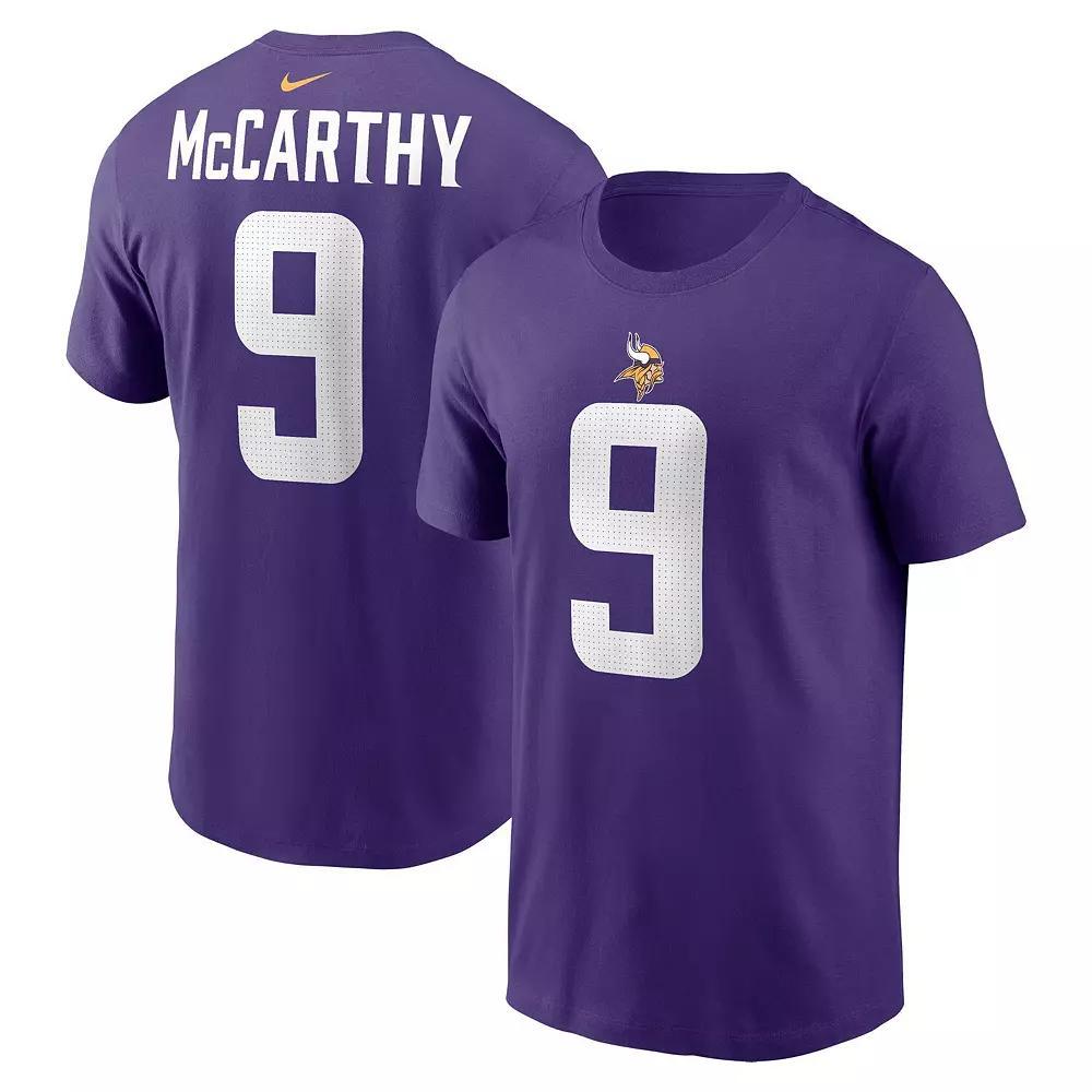 Men's Nike J.J. McCarthy Purple Minnesota Vikings  Name & Number T-Shirt, Size: 2XL Product Image