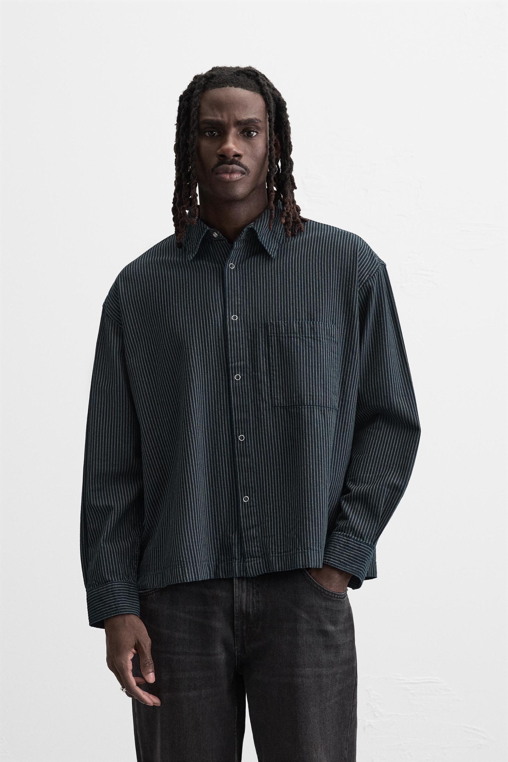 STRIPED DENIM SHIRT Product Image