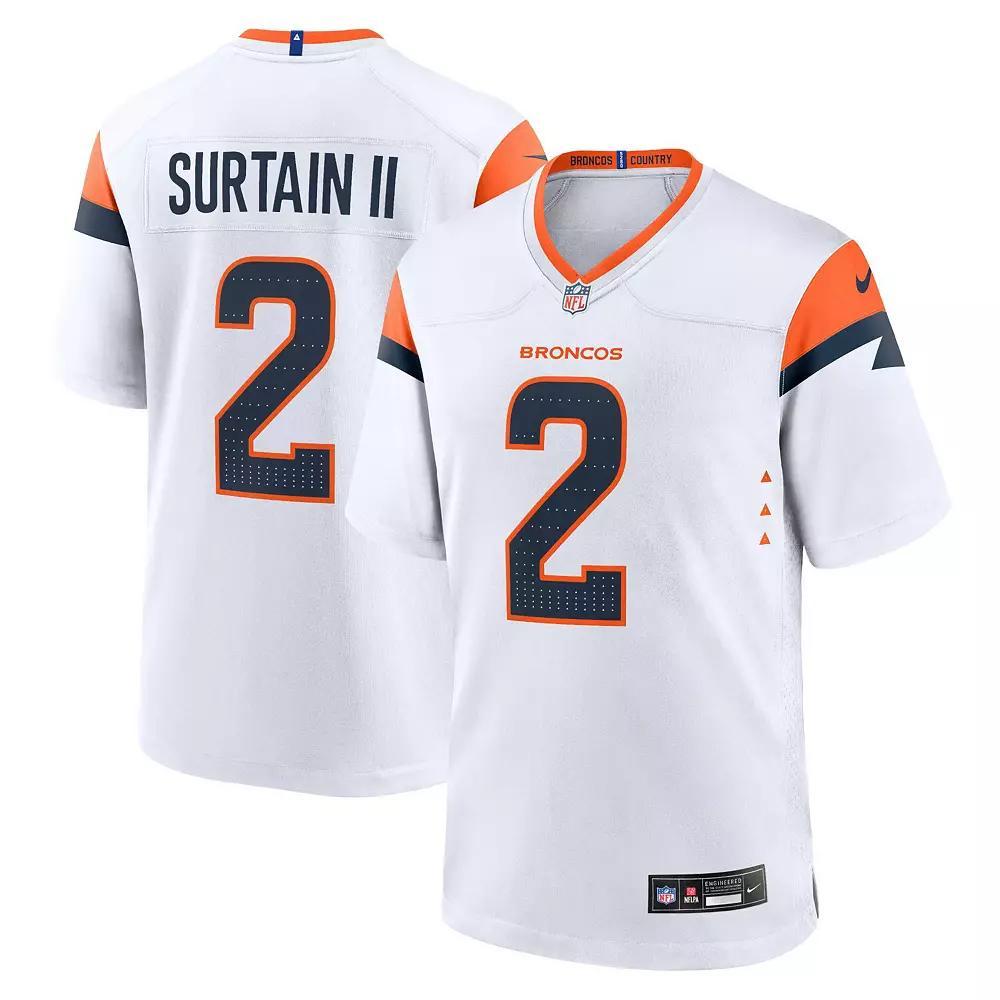 Men's Nike Patrick Surtain II White Denver Broncos Mile High Collection Game Jersey, Size: 3XL Product Image