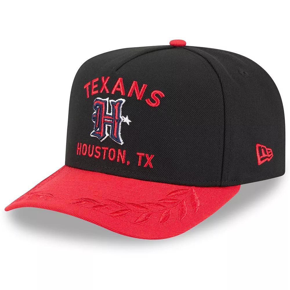 Men's New Era  Black/Red Houston Texans 2025 NFL Draft A-Frame 9FIFTY Snapback Hat Product Image