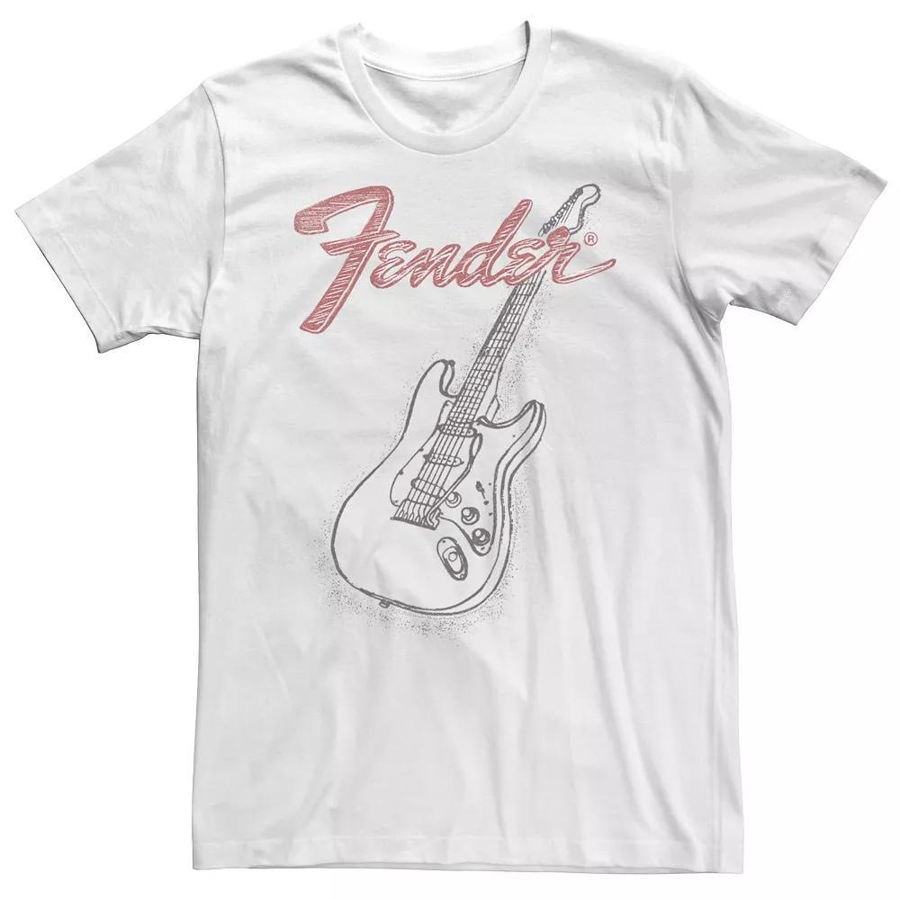 Big & Tall Fender Stratocaster Sketch Portrait Tee, Men's, Size: 5XL, White Product Image